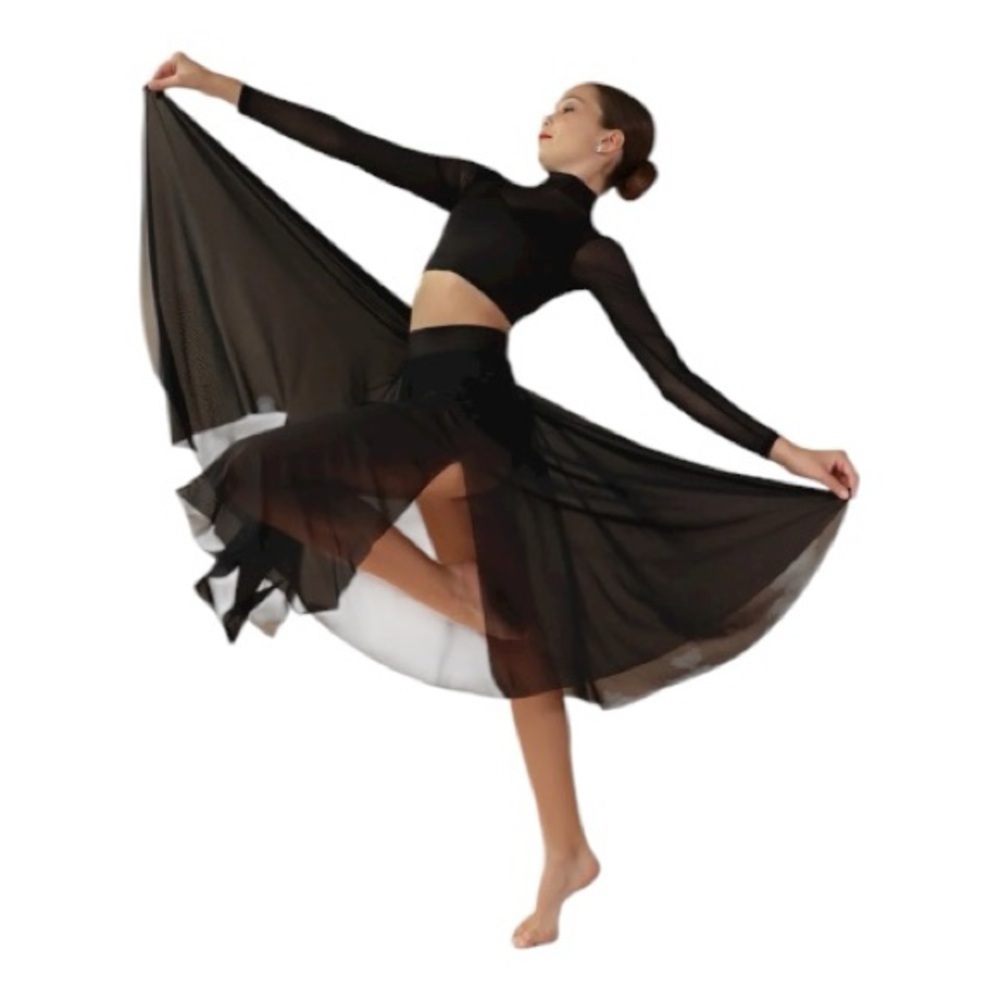 Two piece girls dance costume- black size medium